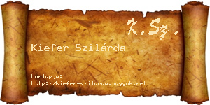 Kiefer Szilárda névjegykártya